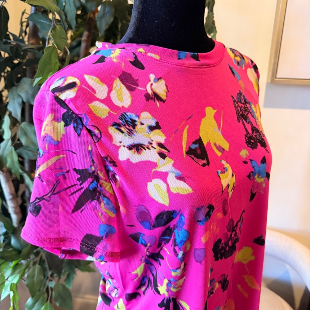 Bright Pink Mesh Women's Top